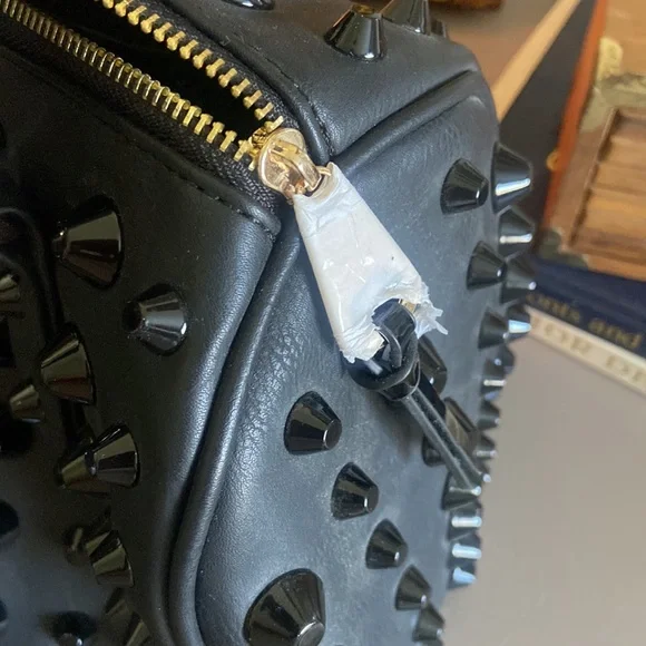 Traci Lynn black studded bag. - Picture 2 of 7